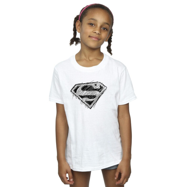 Li-cense Dc comics meisjes superman logo schets katoenen t-shirt UTBI46098_white large
