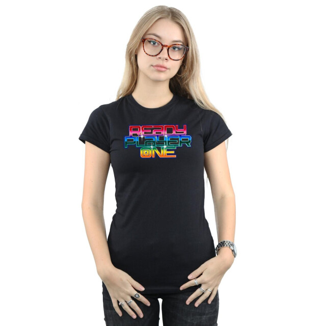 Li-cense Ready player one dames rainbow logo katoenen t-shirt UTBI38114_black large