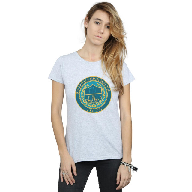 Li-cense Riverdale dames high school crest katoenen t-shirt UTBI38202_sportsgrey large