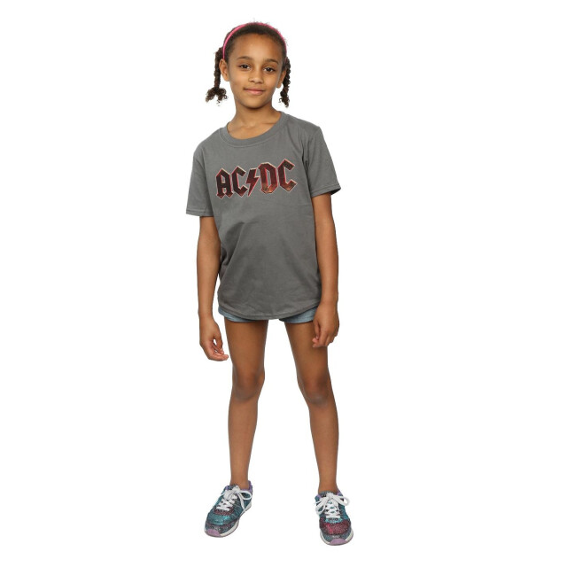Li-cense Ac/dc meisjes logo raw distressed katoenen t-shirt UTBI3843_charcoal large