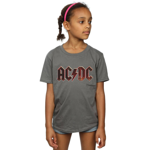 Li-cense Ac/dc meisjes logo raw distressed katoenen t-shirt UTBI3843_charcoal large