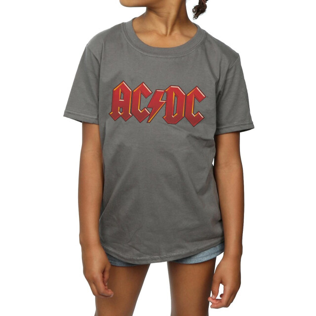 Li-cense Ac/dc katoenen t-shirt met donkerrood logo voor meisjes UTBI3800_charcoal large