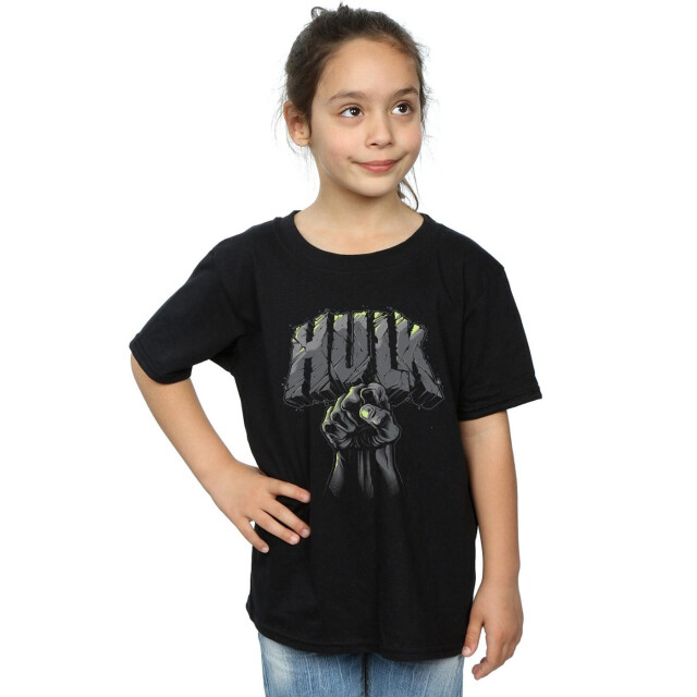 Li-cense Marvel meisjes hulk punch logo katoenen t-shirt UTBI3503_black large