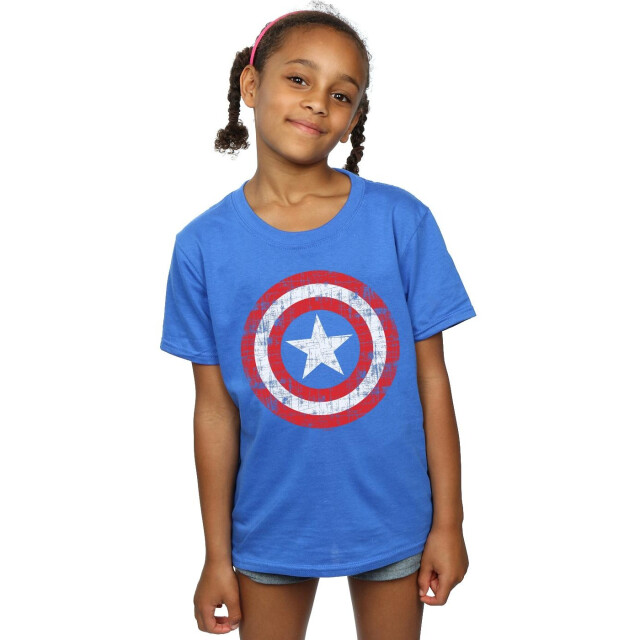 Li-cense Marvel meisjes avengers captain america gekrast schild katoenen t-shirt UTBI3506_royalblue large