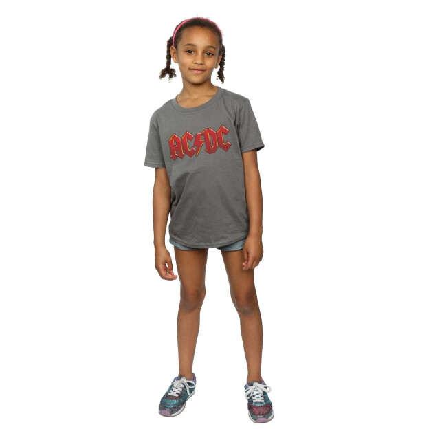 Li-cense Ac/dc katoenen t-shirt met donkerrood logo voor meisjes UTBI3800_charcoal large