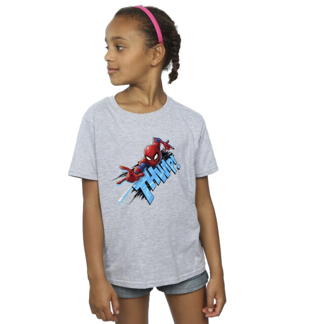 Li-cense Marvel meisjes spider-man thump katoenen t-shirt UTBI35378_sportsgrey large