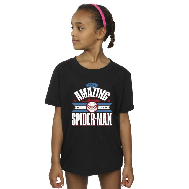 Li-cense Marvel meisjes spider-man nyc amazing katoenen t-shirt UTBI35396_black large