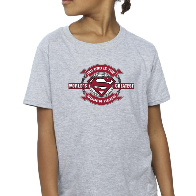 Li-cense Dc comics meisjes superman superheld katoenen t-shirt UTBI35217_sportsgrey large