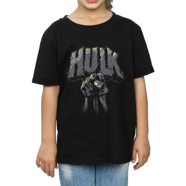 Li-cense Marvel meisjes hulk punch logo katoenen t-shirt UTBI3503_black large