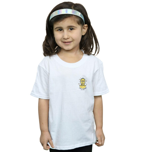 Li-cense Star wars meisjes c-3po i´m a rebel borst bedrukt katoenen t-shirt UTBI36814_white large