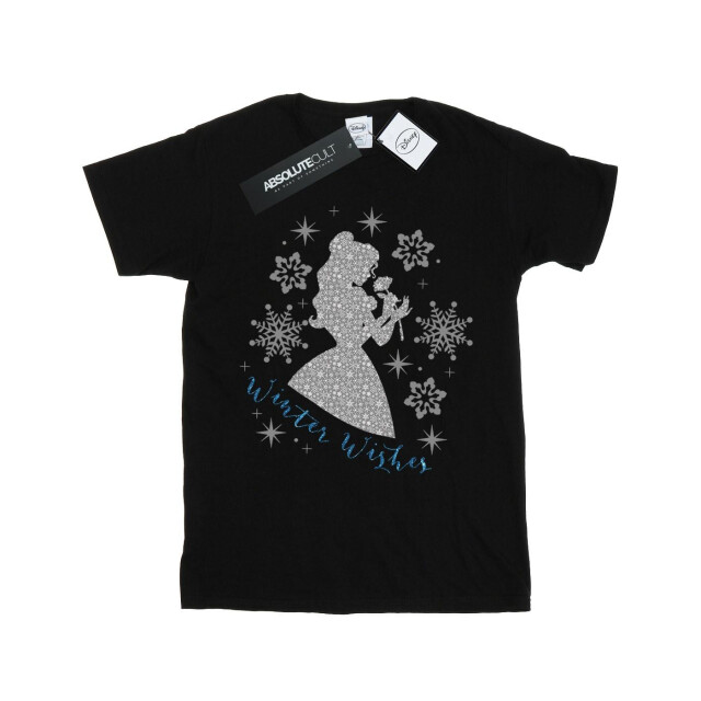 Li-cense Disney princess meisjes belle winter silhouet katoenen t-shirt UTBI33676_black large