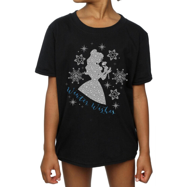 Li-cense Disney princess meisjes belle winter silhouet katoenen t-shirt UTBI33676_black large