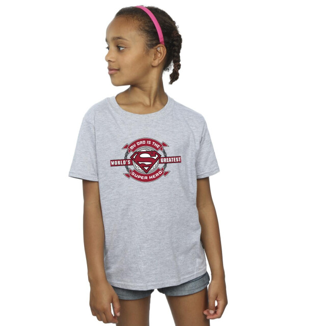 Li-cense Dc comics meisjes superman superheld katoenen t-shirt UTBI35217_sportsgrey large