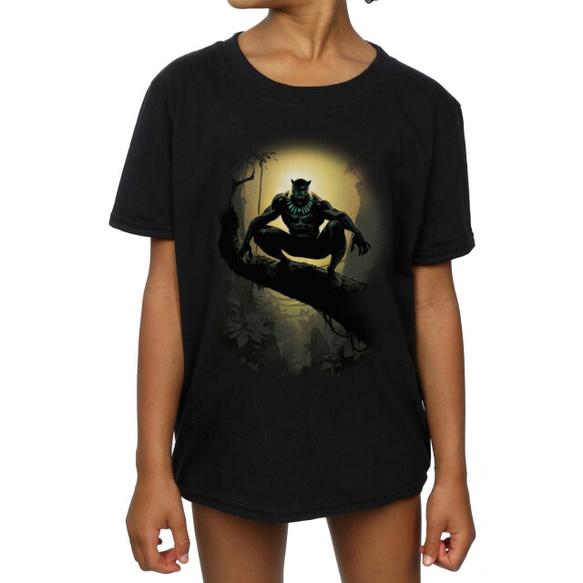 Li-cense Marvel meisjes black panther crouching t-shirt van katoen UTBI3505_black large
