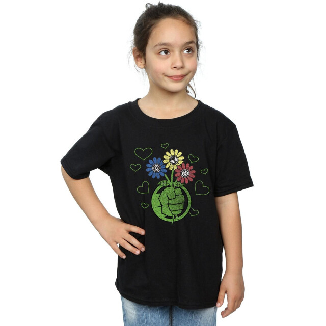 Li-cense Marvel meisjes hulk bloemvuist katoenen t-shirt UTBI3464_black large