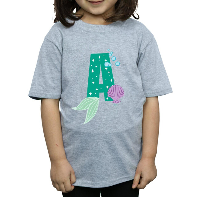 Li-cense Disney meisjes alphabet a is for ariel katoenen t-shirt UTBI33716_sportsgrey large