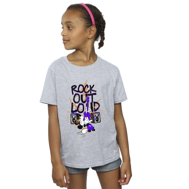 Li-cense Disney meisjes mickey mouse rock out loud katoenen t-shirt UTBI30591_sportsgrey large