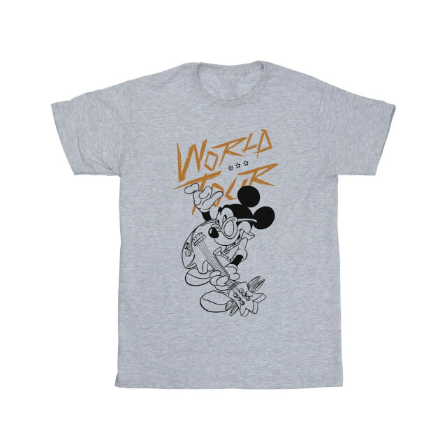 Li-cense Disney meisjes mickey mouse world tour line katoenen t-shirt UTBI30613_sportsgrey large