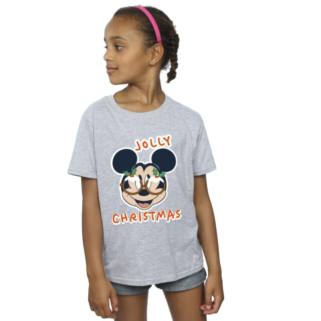 Li-cense Disney meisjes mickey mouse jolly kerstbril katoenen t-shirt UTBI30701_sportsgrey large