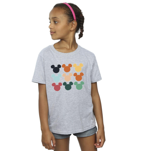 Li-cense Disney meisjes mickey mouse hoofden vierkant katoenen t-shirt UTBI30472_sportsgrey large