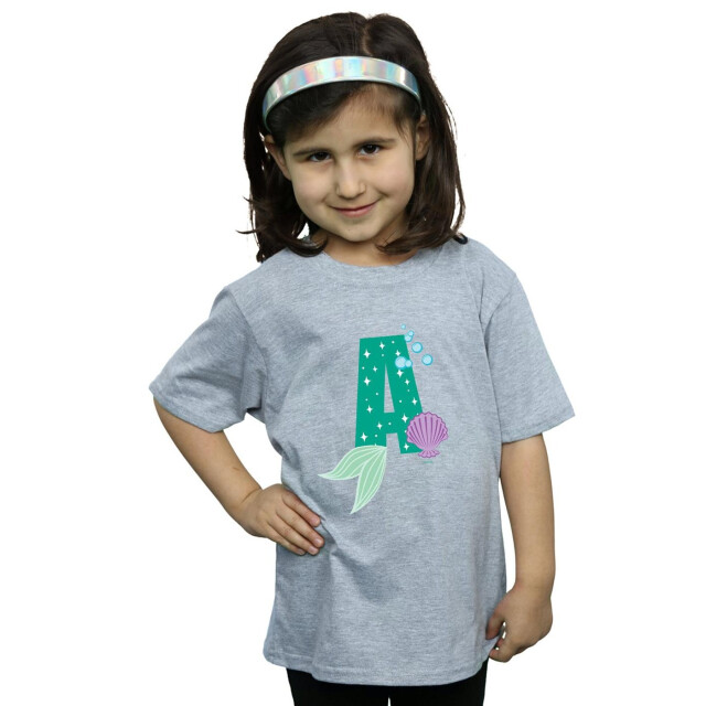 Li-cense Disney meisjes alphabet a is for ariel katoenen t-shirt UTBI33716_sportsgrey large