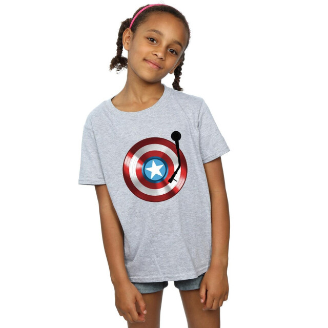 Li-cense Marvel meisjes captain america draaischijf katoenen t-shirt UTBI3373_sportsgrey large