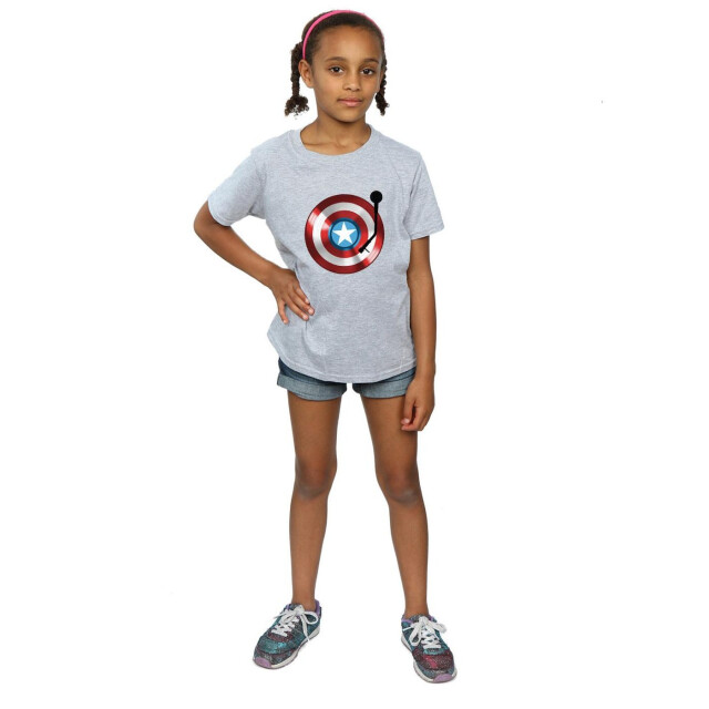 Li-cense Marvel meisjes captain america draaischijf katoenen t-shirt UTBI3373_sportsgrey large