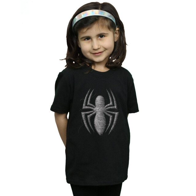 Li-cense Marvel meisjes spider-man web logo katoenen t-shirt UTBI31516_black large