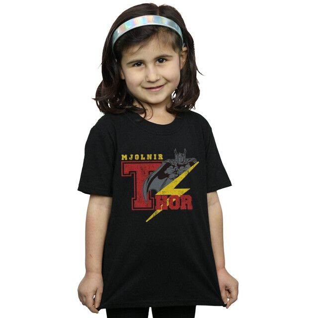 Li-cense Marvel meisjes thor mjolnir katoenen t-shirt UTBI31538_black large