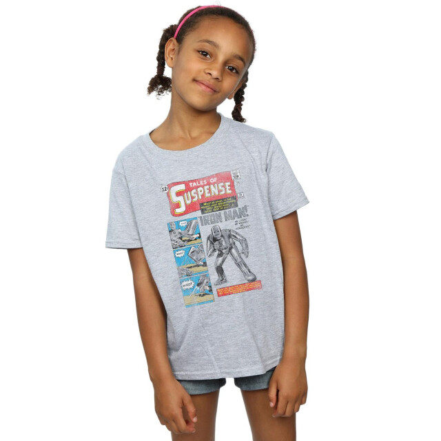 Li-cense Marvel meisjes iron man distressed tales of suspense katoenen t-shirt UTBI31136_sportsgrey large