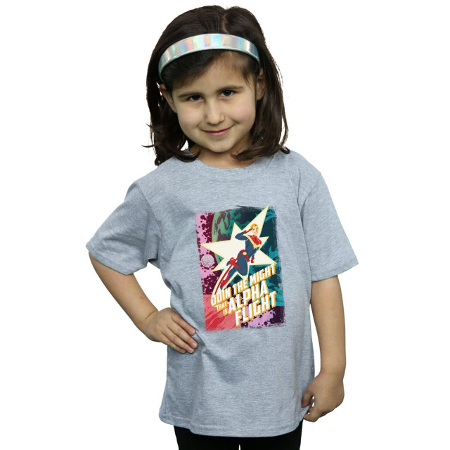 Li-cense Marvel meisjes captain alpha flight katoenen t-shirt UTBI31179_sportsgrey large