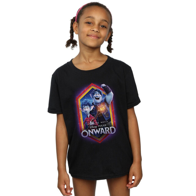 Li-cense Disney katoenen t-shirt onward brothers crest voor meisjes UTBI33293_black large