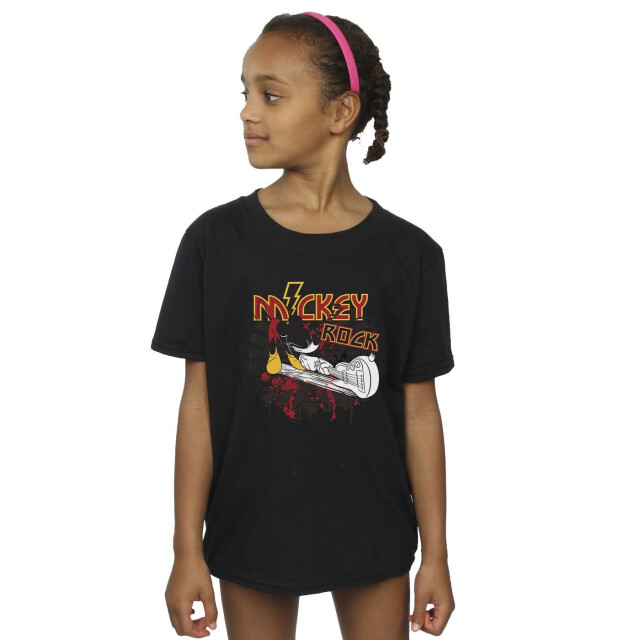Li-cense Disney meisjes mickey mouse smash guitar rock katoenen t-shirt UTBI30614_black large