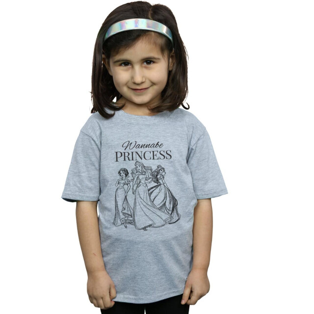 Li-cense Disney princess meisjes wannabe prinses katoenen t-shirt UTBI33714_sportsgrey large