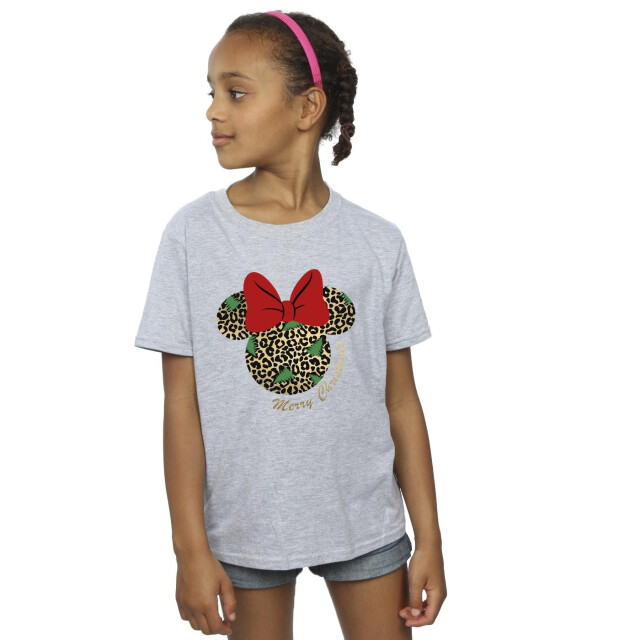 Li-cense Disney meisjes minnie mouse luipaard kerst katoenen t-shirt UTBI30747_sportsgrey large
