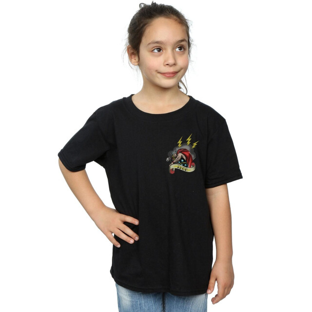 Li-cense Marvel meisjes thor tattoo borst print katoenen t-shirt UTBI31598_black large