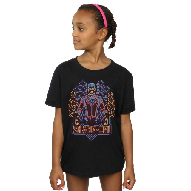 Li-cense Marvel meisjes shang-chi en de legende van de tien ringen neon katoenen t-shirt UTBI30930_black large