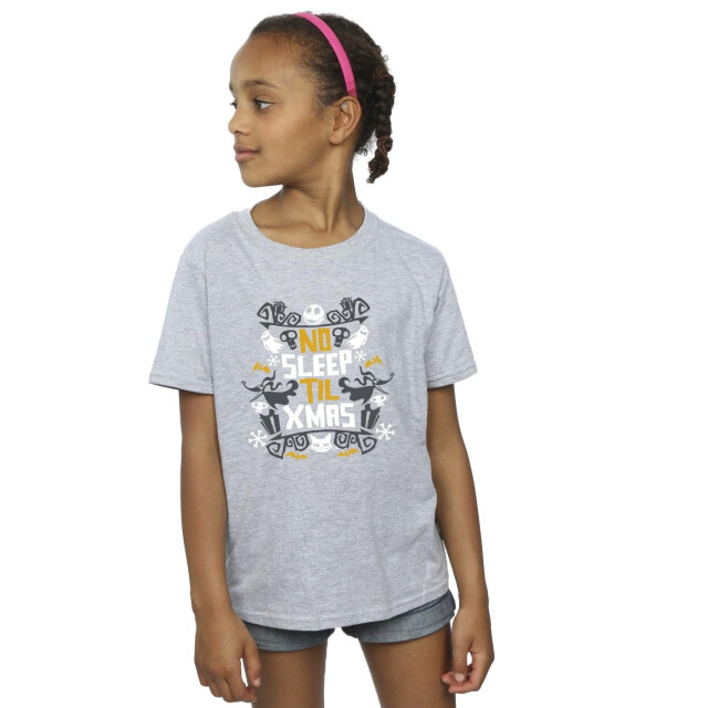Li-cense The nightmare before christmas meisjes no sleep till christmas katoenen t-shirt UTBI32851_sportsgrey large