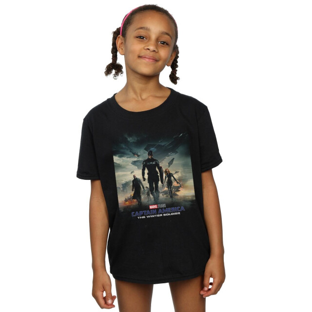 Li-cense Marvel studios meisjes captain america the winter soldier poster katoenen t-shirt UTBI31057_black large