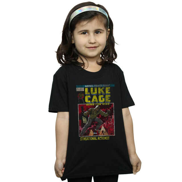Li-cense Marvel meisjes luke cage distressed yourself t-shirt van katoen UTBI31158_black large