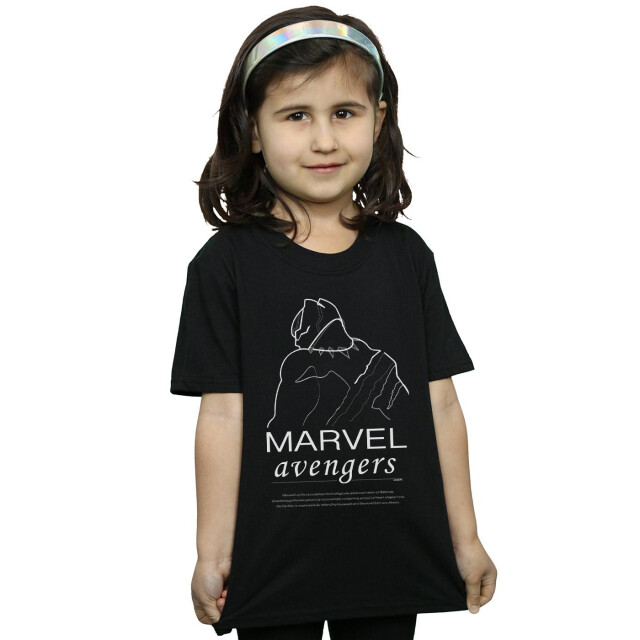 Li-cense Marvel meisjes black panther single line katoenen t-shirt UTBI31497_black large