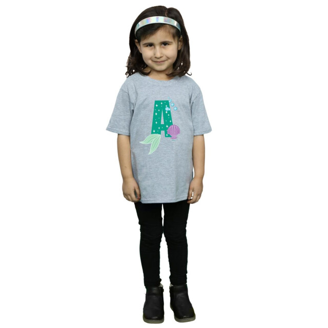 Li-cense Disney meisjes alphabet a is for ariel katoenen t-shirt UTBI33716_sportsgrey large