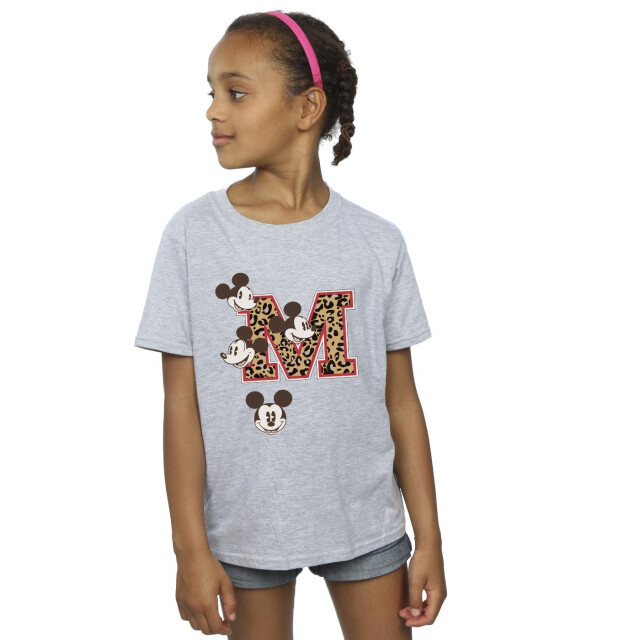Li-cense Disney meisjes mickey mouse m gezichten katoenen t-shirt UTBI30493_sportsgrey large