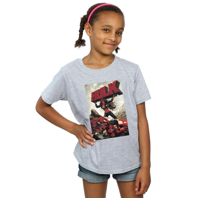 Li-cense Marvel meisjes rood hulk cover katoenen t-shirt UTBI31285_sportsgrey large