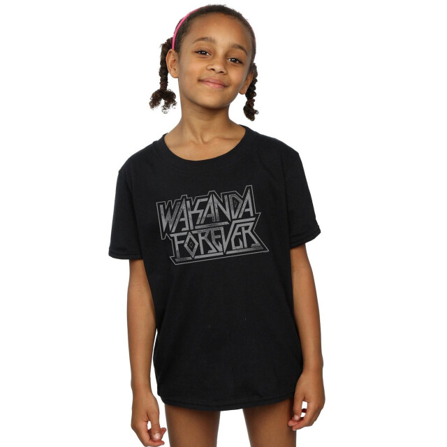 Li-cense Marvel meisjes wakanda forever logo katoenen t-shirt UTBI31480_black large