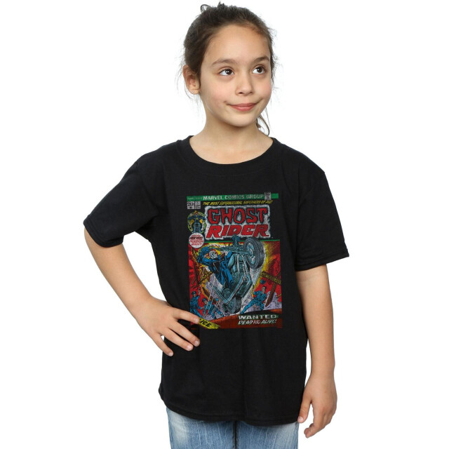 Li-cense Marvel meisjes ghost rider distressed comic cover katoenen t-shirt UTBI31132_black large