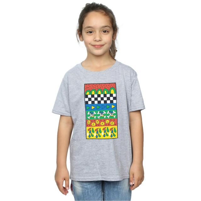 Li-cense Disney meisjes donald duck vintage patroon katoenen t-shirt UTBI28844_sportsgrey large