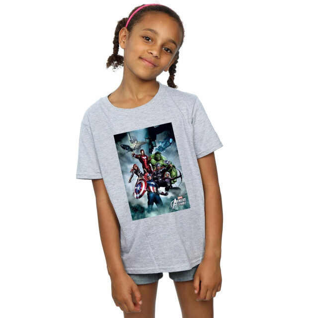 Li-cense Marvel meisjes avengers assemble team montage katoenen t-shirt UTBI2927_sportsgrey large