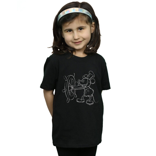 Li-cense Disney meisjes mickey mouse stoomboot schets katoenen t-shirt UTBI28996_black large