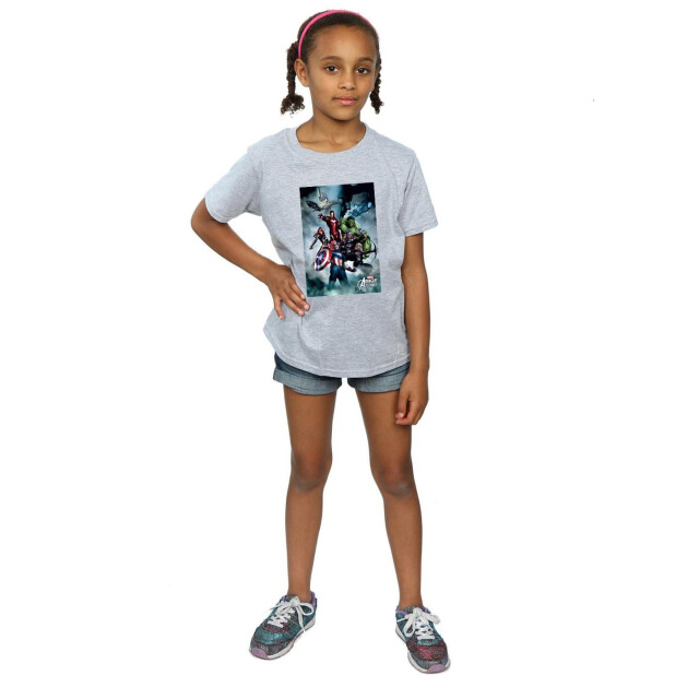 Li-cense Marvel meisjes avengers assemble team montage katoenen t-shirt UTBI2927_sportsgrey large